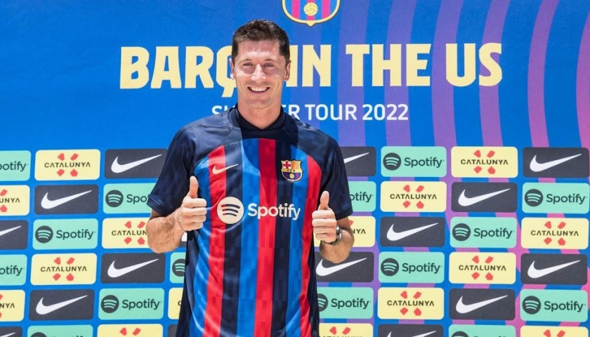 Maglia ufficiale Lewandowski Barcellona, 2022/23 - Autografata