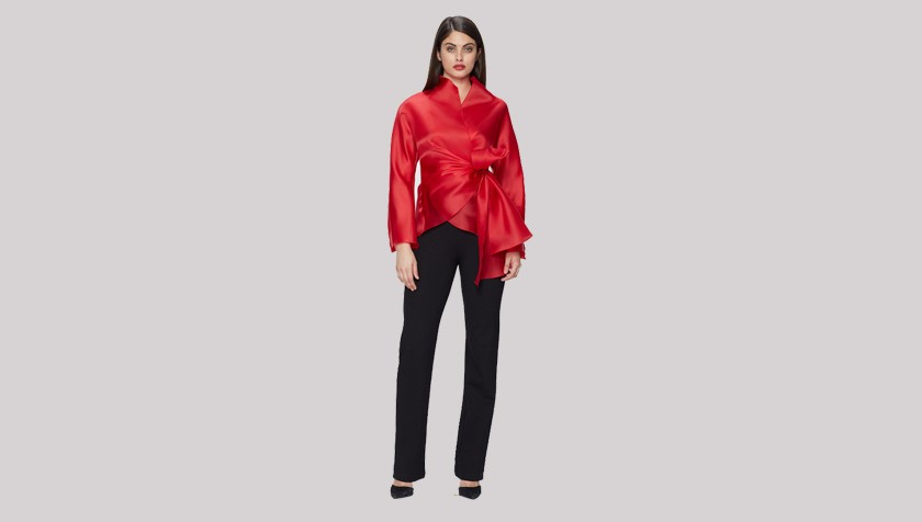 Jackie Rogers Red Satin Blouse