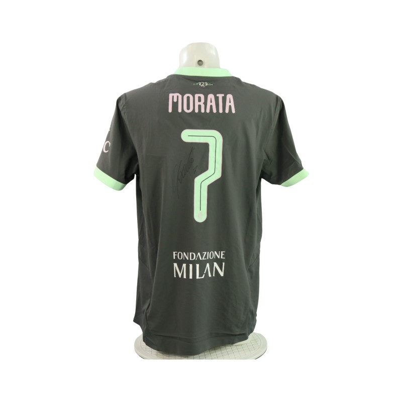 Morata Official Milan Signed Shirt, UCL 2024/25 