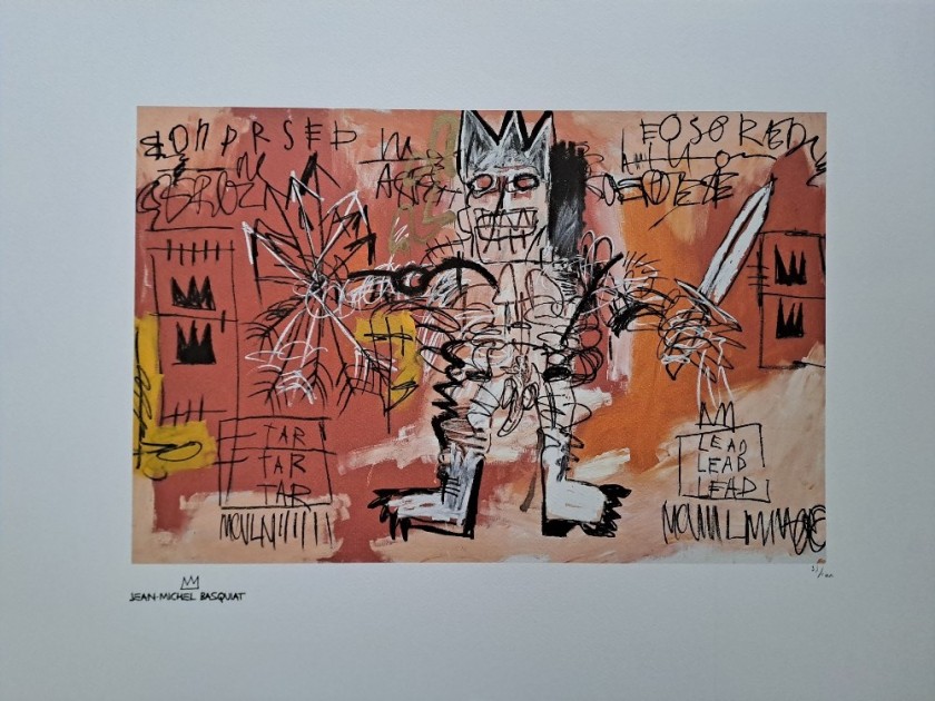"Tar Tar Tar, Lead Lead Lead" Lithograph Signed by Jean-Michel Basquiat 