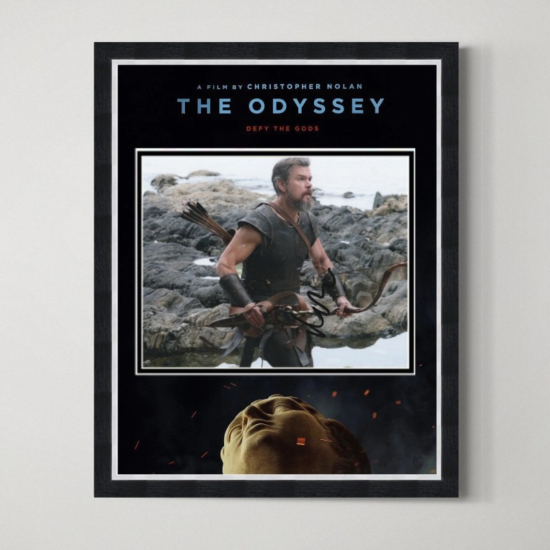 Matt Damon Signed The Oddysey Display