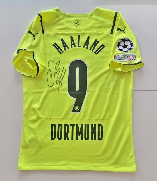 Haaland's Borussia Dortmund Match Signed Shirt, UCL 2021/22
