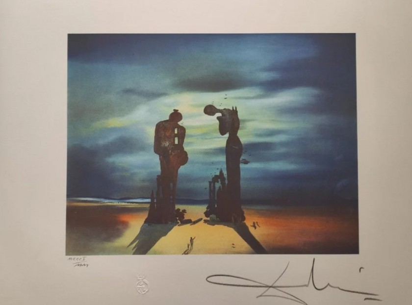 "Archeological Reminiscence Millet's Angelus" Lithograph by Salvador Dalí (after)