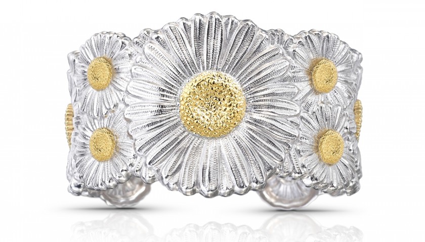 Bracciale cuff Blossoms Daisy in argento e oro