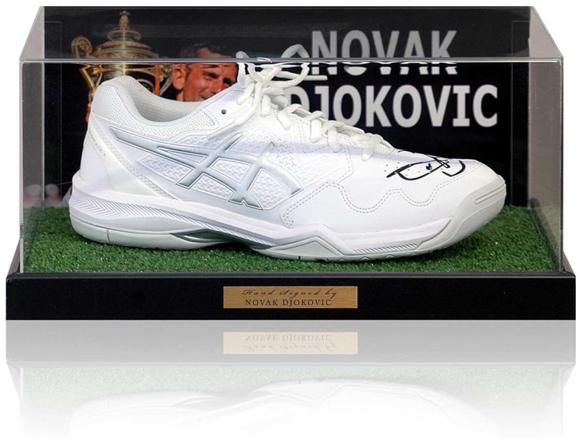 Novak Djokovic Signed Tennis Shoe Presentation 