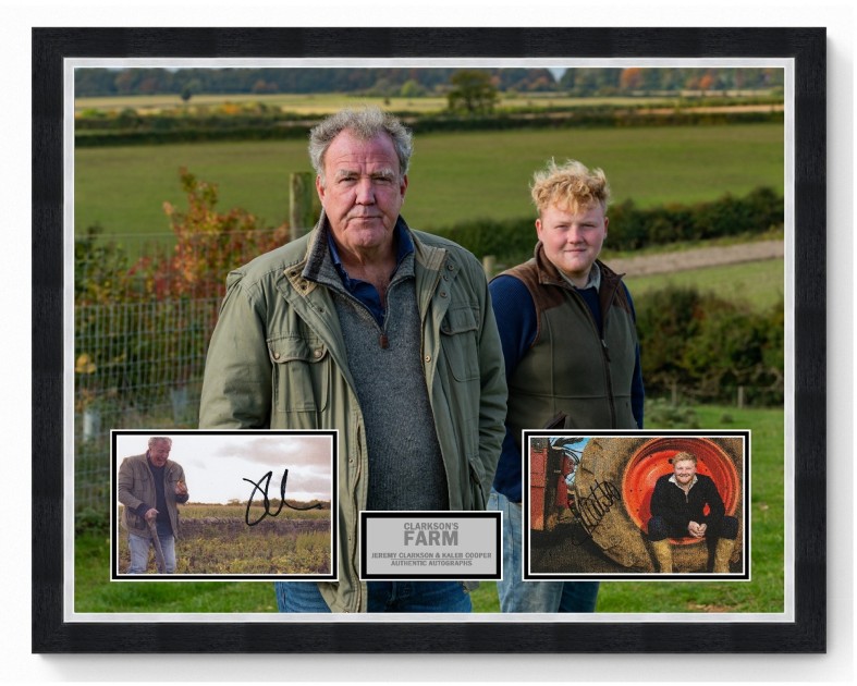 Jeremy Clarkson and Kaleb Cooper Signed Photo Display