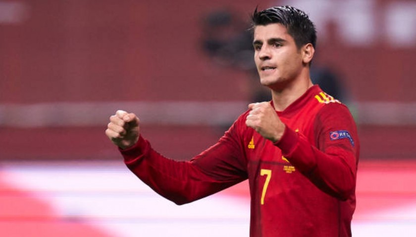 Morata's Match-Issued Shirt, Spain vs Germany 2020