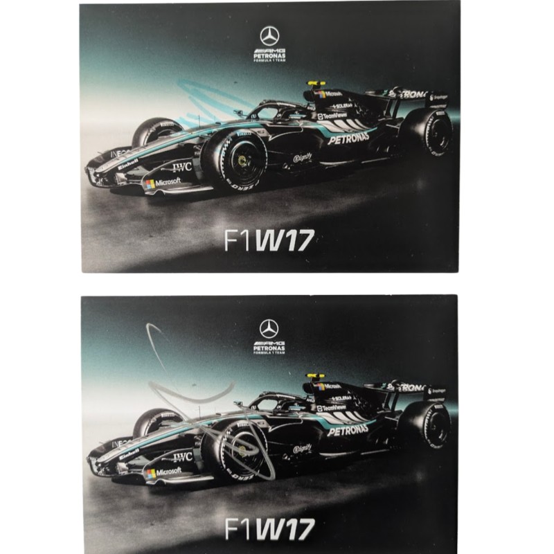 Mercedes Driver Cards - Signed by George Russell and Kimi Antonelli