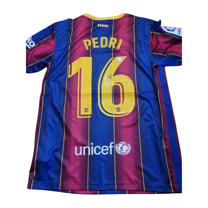 Pedri's Barcelona 2020/21 Signed Replica Shirt