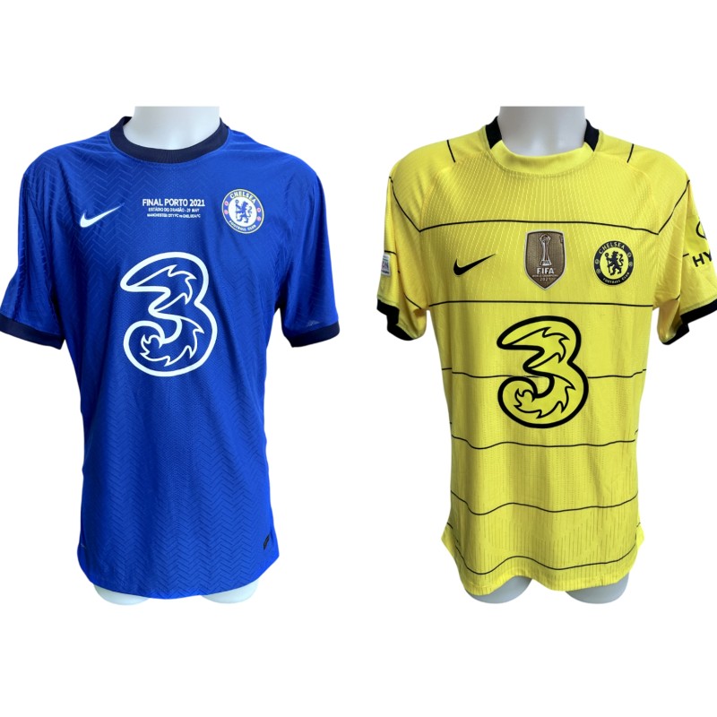 Collection of Two Mason Mount's Chelsea UCL Signed Replica Shirts