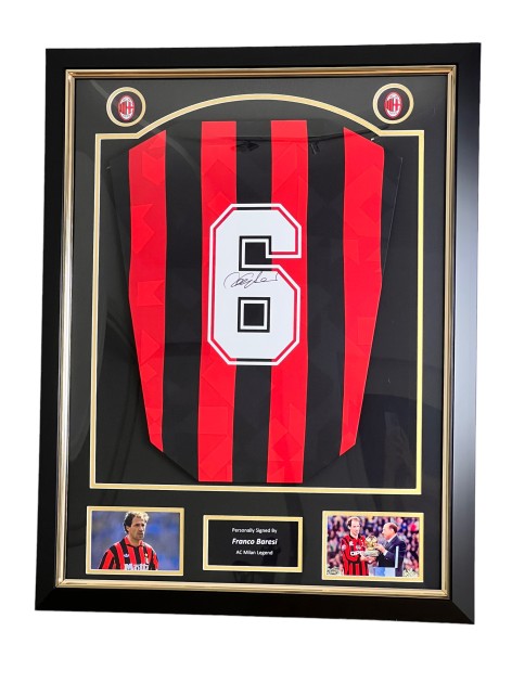 Franco Baresi's AC Milan 1994 Signed and Framed Shirt - CharityStars