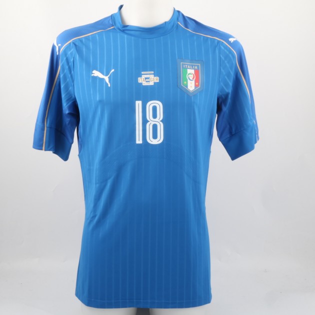 Match issued Parolo Italy shirt, Italy-Germany 15/11/2016