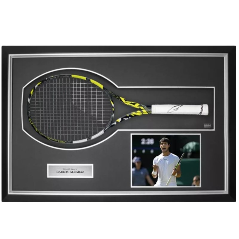 Carlos Alcaraz Signed and Framed Babolat Pure Aero Tennis Racket