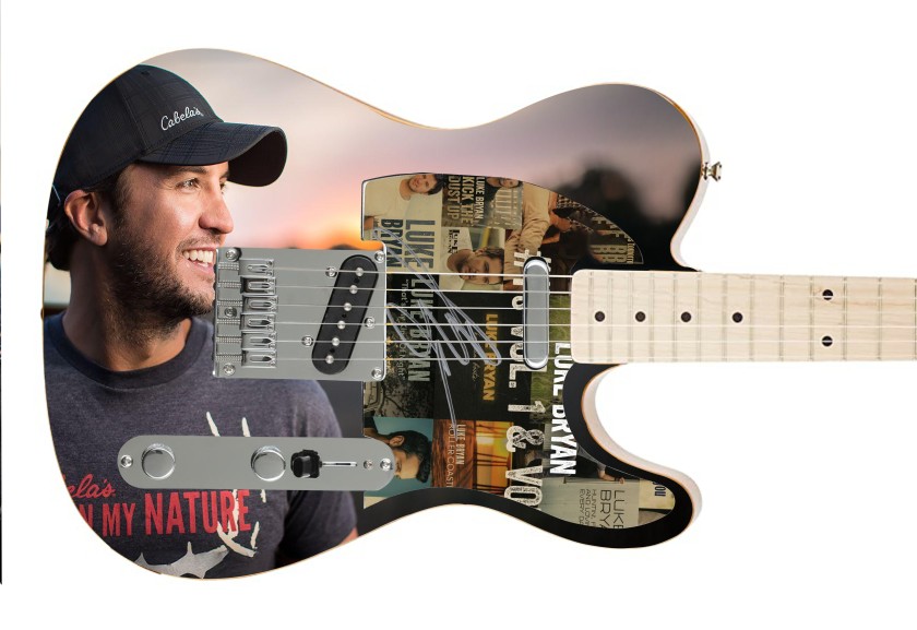 Luke Bryan Signed Pickguard Custom Fender Guitar