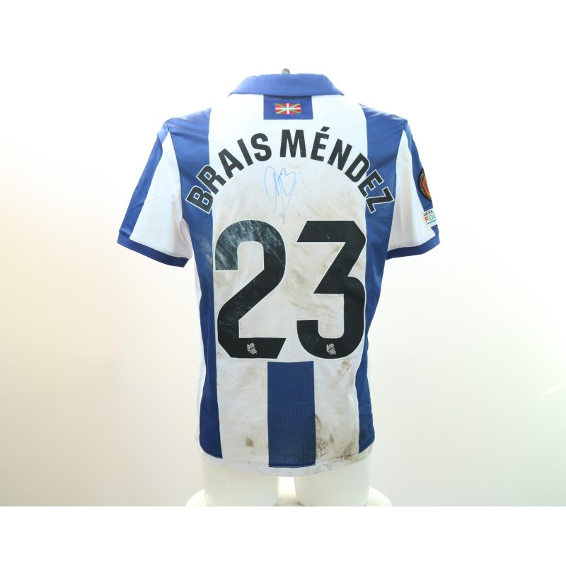 Brais Mendez's Real Sociedad vs Dynamo Kyiv Signed Unwashed Shirt, Europa League 2024