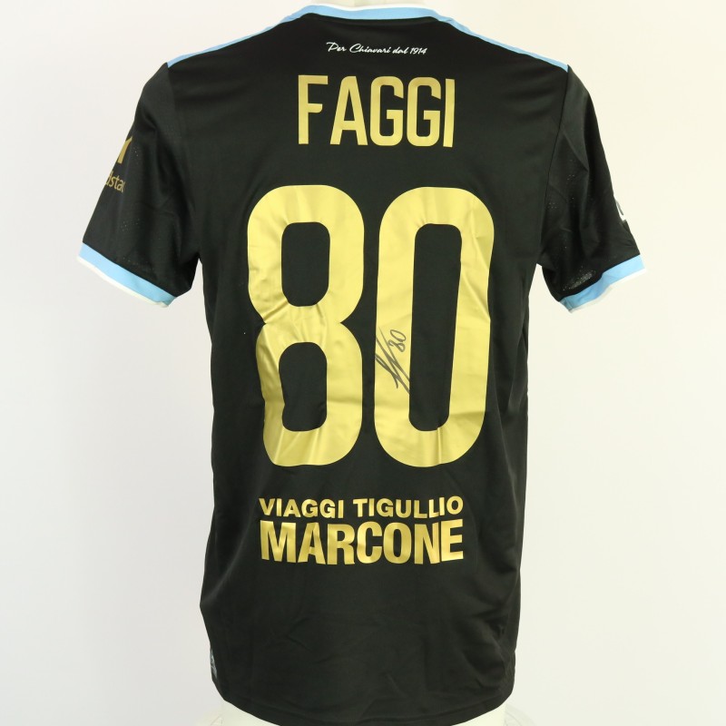 Faggi's Unwashed Signed Shirt, Pescara vs Virtus Entella 2024