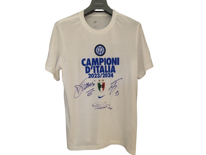 Official Inter Milan Scudetto T-Shirt, 2023/24 - Signed by the Players