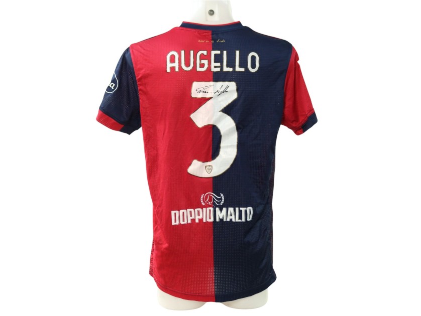 Augello's Signed Unwashed Shirt, Cagliari vs Hellas Verona 2024