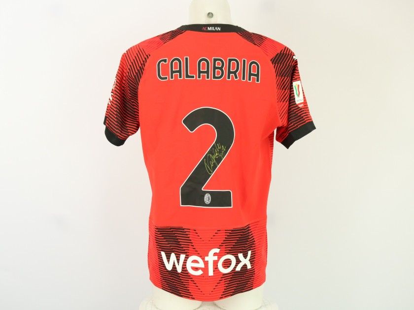 Calabria's Milan Signed Match Shirt, Coppa Italia 2023/24 