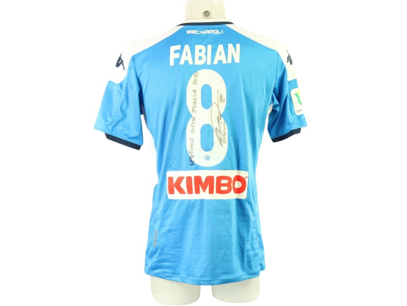 Maglia Fabian Ruiz preparata Napoli vs Inter Coppa Italia 2020 - Autografata 