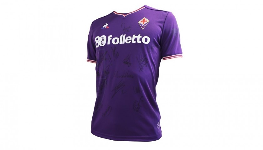Fiorentina FC Celebrative Shirt "80 anni Folletto" - Signed by the Team