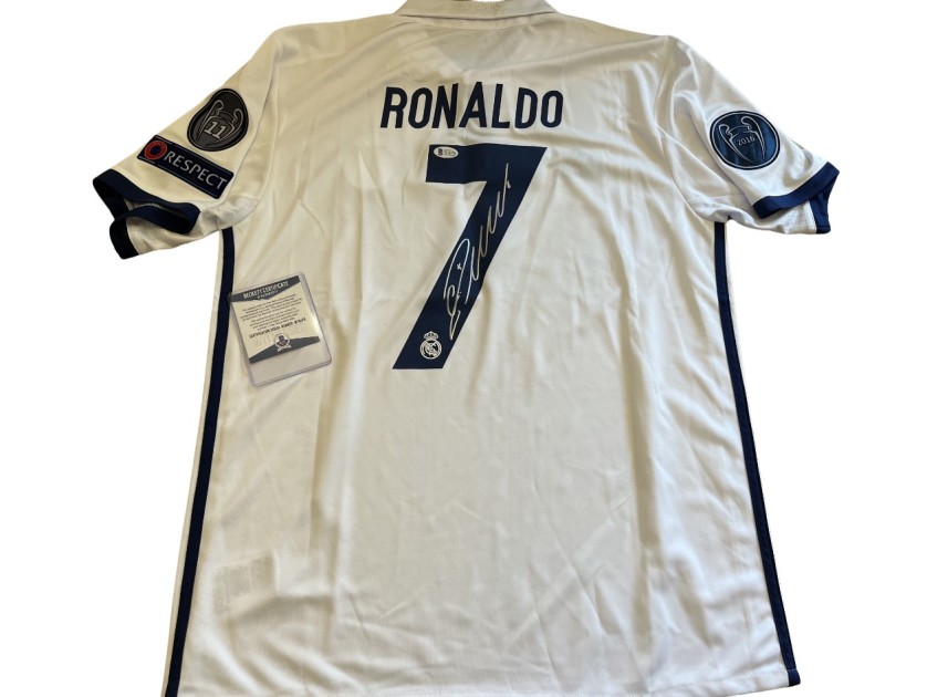 Maglia del Real Madrid 2017 firmata da Cristiano Ronaldo per la Champions League