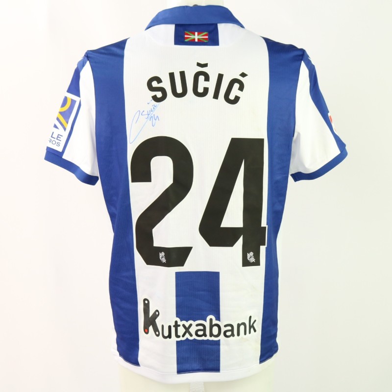 Sucic's Signed Unwashed Shirt, Real Sociedad vs Barcelona 2024