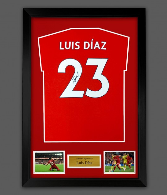 Luis Diaz Liverpool Signed and Framed Shirt - CharityStars