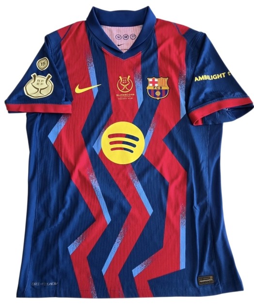 Yamal's Signed Issued Shirt, Barcelona vs Real Madrid Supercopa de