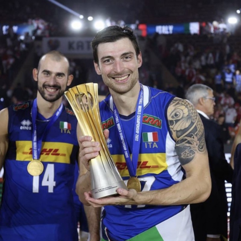 Anzani's Italy Worn and Signed Jersey, World Championship Final Prize-Giving 2022 