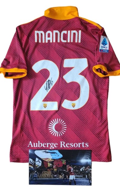Mancini's Match-Issued Signed Shirt, Roma vs Lazio 2024
