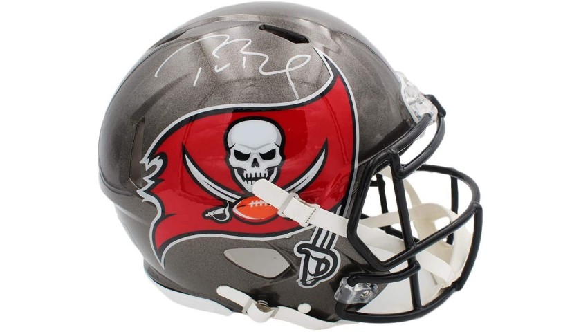 Charitybuzz: Tom Brady Signed Full-Size Tampa Bay Buccaneers Pewter Helmet