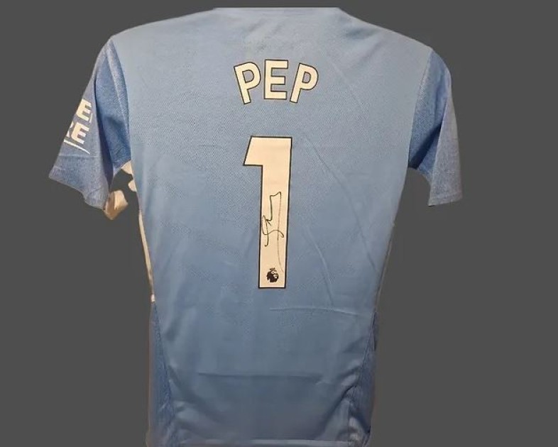 Pep Guardiola's Manchester City 2021/22 Signed Official Shirt