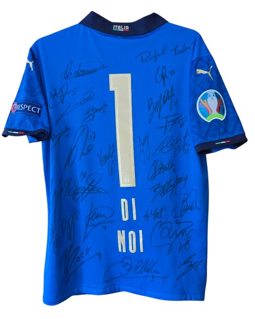 Italy vs England Commemorative Match-Issued Shirt, EURO 2020 Finals - Signed by the Team