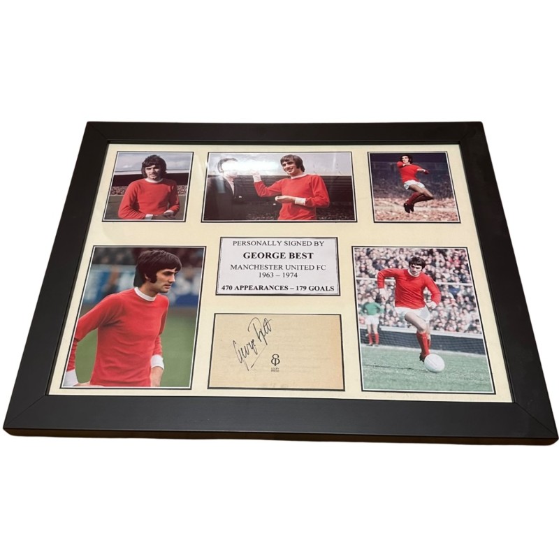 Autografo di George Best - Autografato con Collage Fotografico