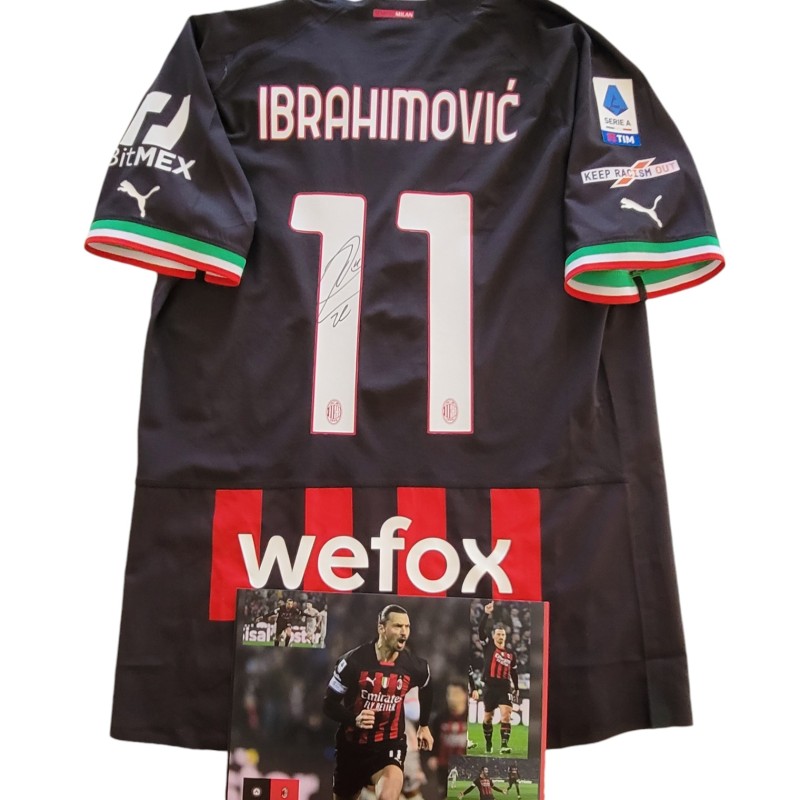 Ibrahimovic's Signed Match-Issued Shirt, Udinese vs AC Milan 2022/23 "Keep Racism Out"