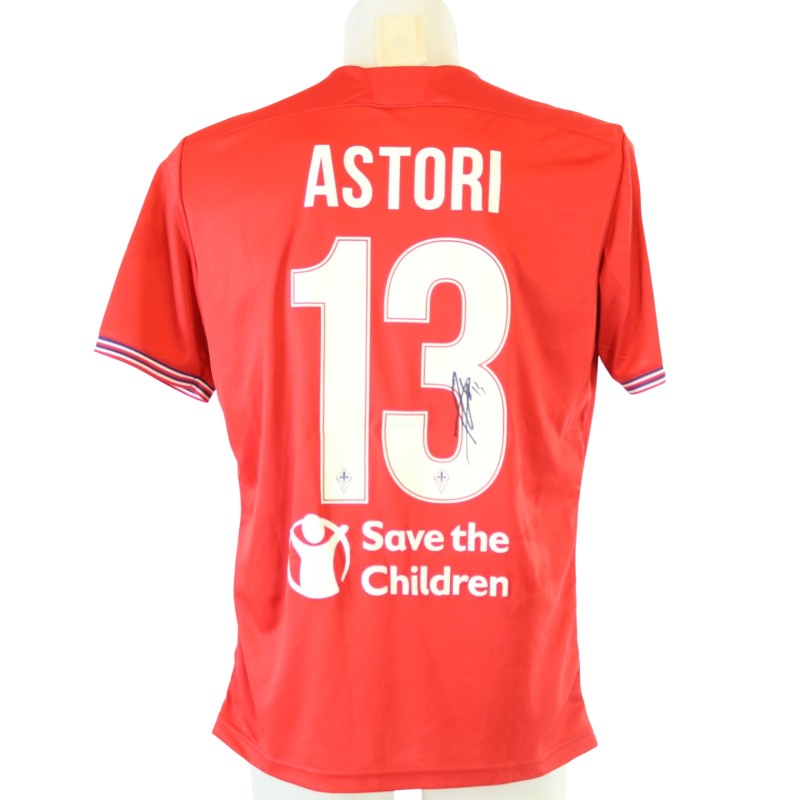 Astori's Fiorentina Signed Match-Issued Shirt, 2017/18
