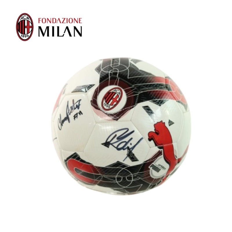 AC Milan Official Ball, 2024/25 - Signed by Gimenez, Bondo, Grimshaw and Nadim 