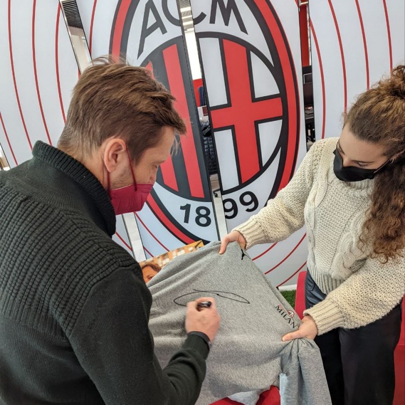 Fondazione Milan Sweatshirt Signed by Massimo Ambrosini