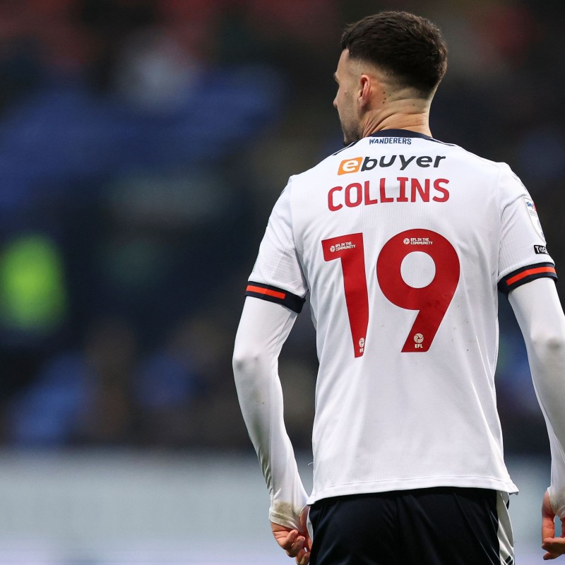 Aaron Collins' Bolton Wanderers Signed Match Worn Shirt, vs Cambridge 