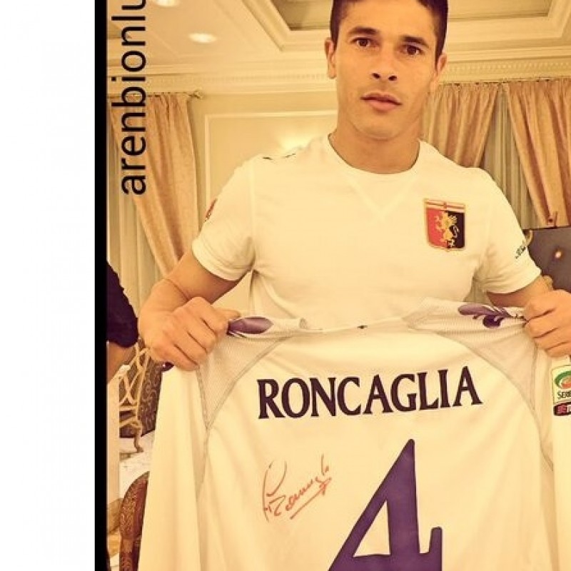 Roncaglia Fiorentina match issued shirt, Serie A 2012/2013 - autographed