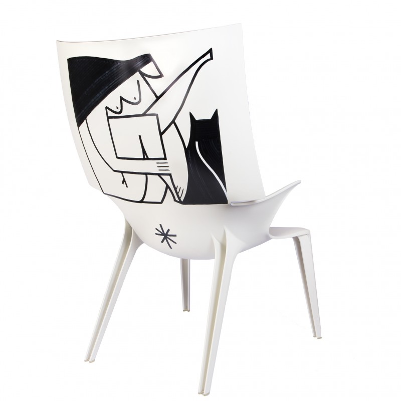 Uncle Jim Kartell Armchair Hand Decorated by Luca Font