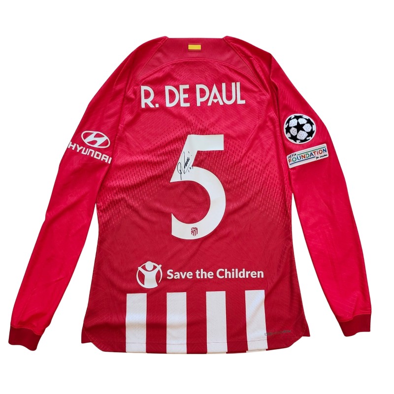 Rodrigo de Paul's  Atletico Madrid Match Issued Signed Shirt