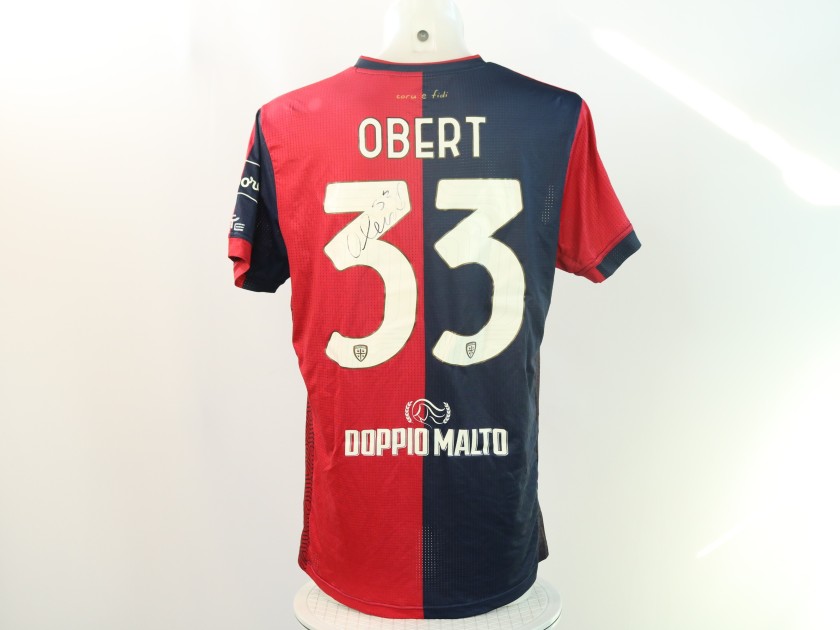 Obert's Signed Unwashed Shirt, Cagliari vs Cremonese Coppa Italia 2024