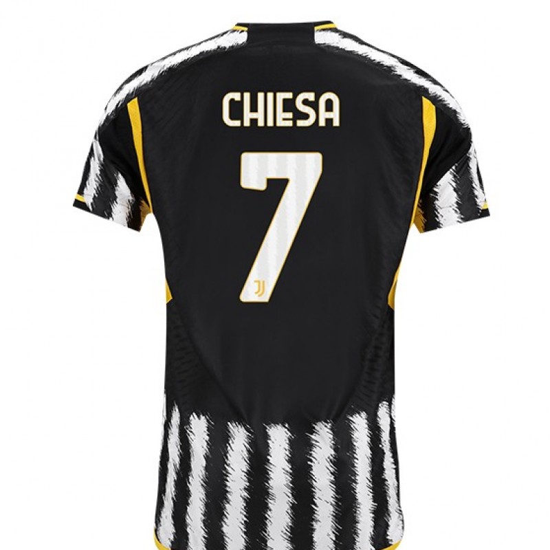 Chiesa's Juventus 2023/2024 Shirt, Signed with Personalized Dedication