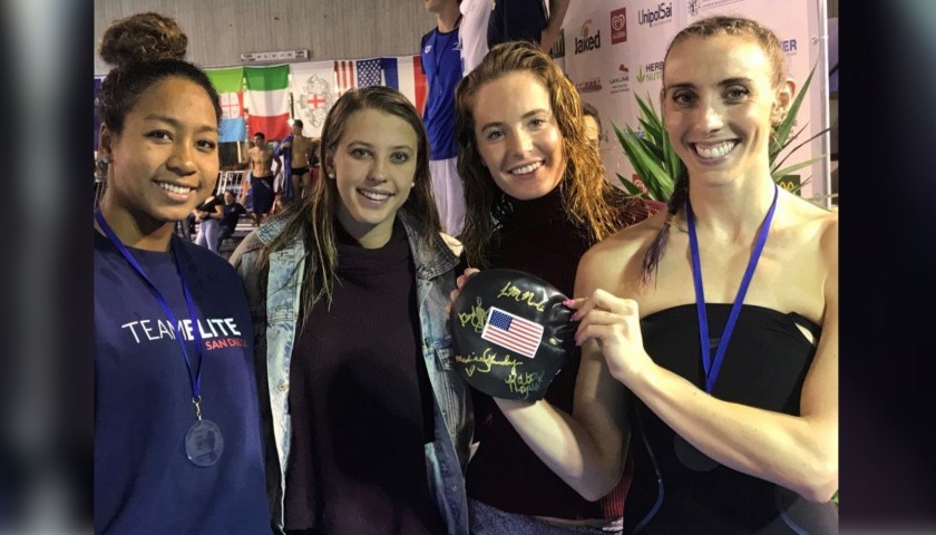 Madison Kennedy's Worn Swimming Cap - Signed by American Swimmers