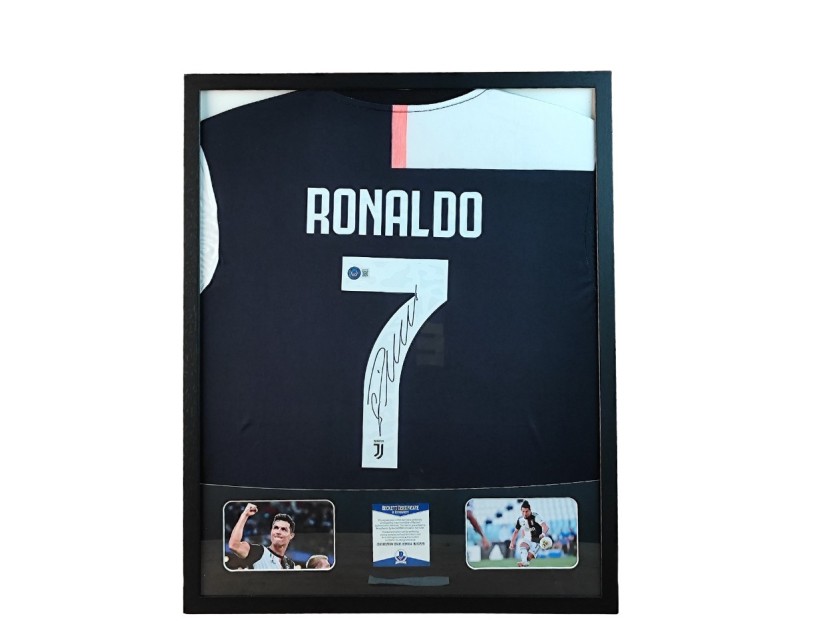 Cristiano Ronaldo's Juventus Signed Shirt in a Deluxe High-Quality Frame