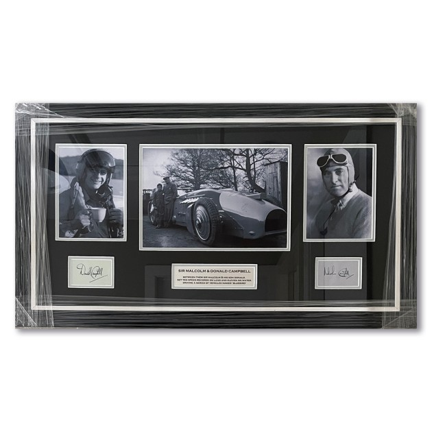 Sir Malcolm And Donald Campbell British Speed Record Breakers Signed Display