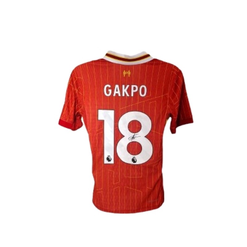 Maglia Liverpool 2024/25 firmata da Cody Gakpo in versione giocatore replica