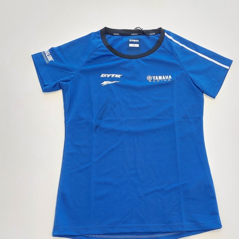Fabio Quartararo Signed Women's Yamaha Paddock Blue T-shirt